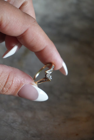 14K DIAMOND MARQUISE RING