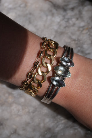 Triple Marquee - Nikki Butler Sterling Marquis Cuff Bracelet