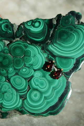 14K GARNET STUD EARRINGS