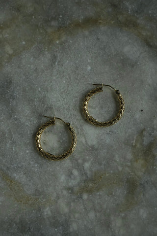 14k Net Style Hoops