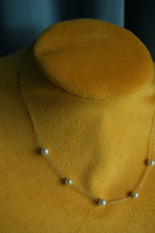 12K GOLD FILL PEARL STATION CHAIN