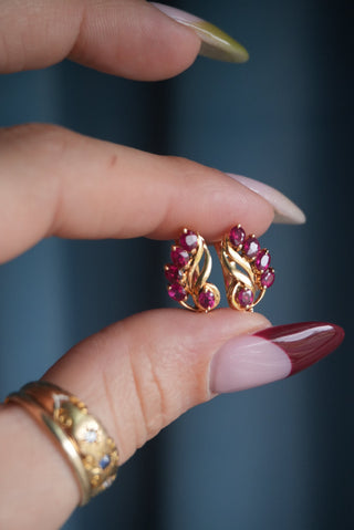 14K RUBY ELIXIR EARRING