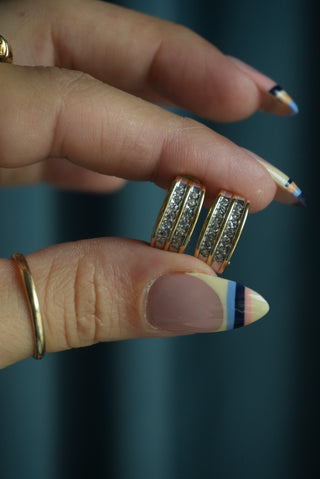 14K DIAMOND HOOPS