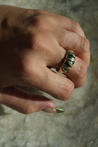 14k Emerald & Diamond Ring
