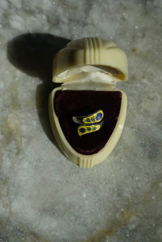 Folklore - Sterling Enamel Bypass Ring Size 6