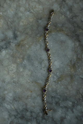 February Tennis - Dual Tone Amethyst Bracelet