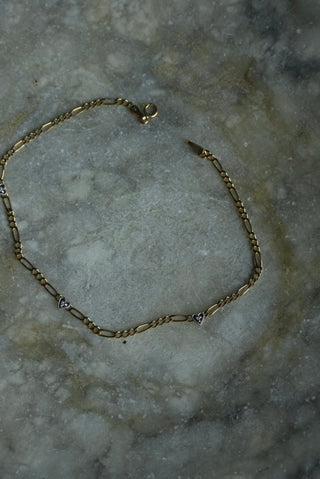 14k Triple Heart Anklet