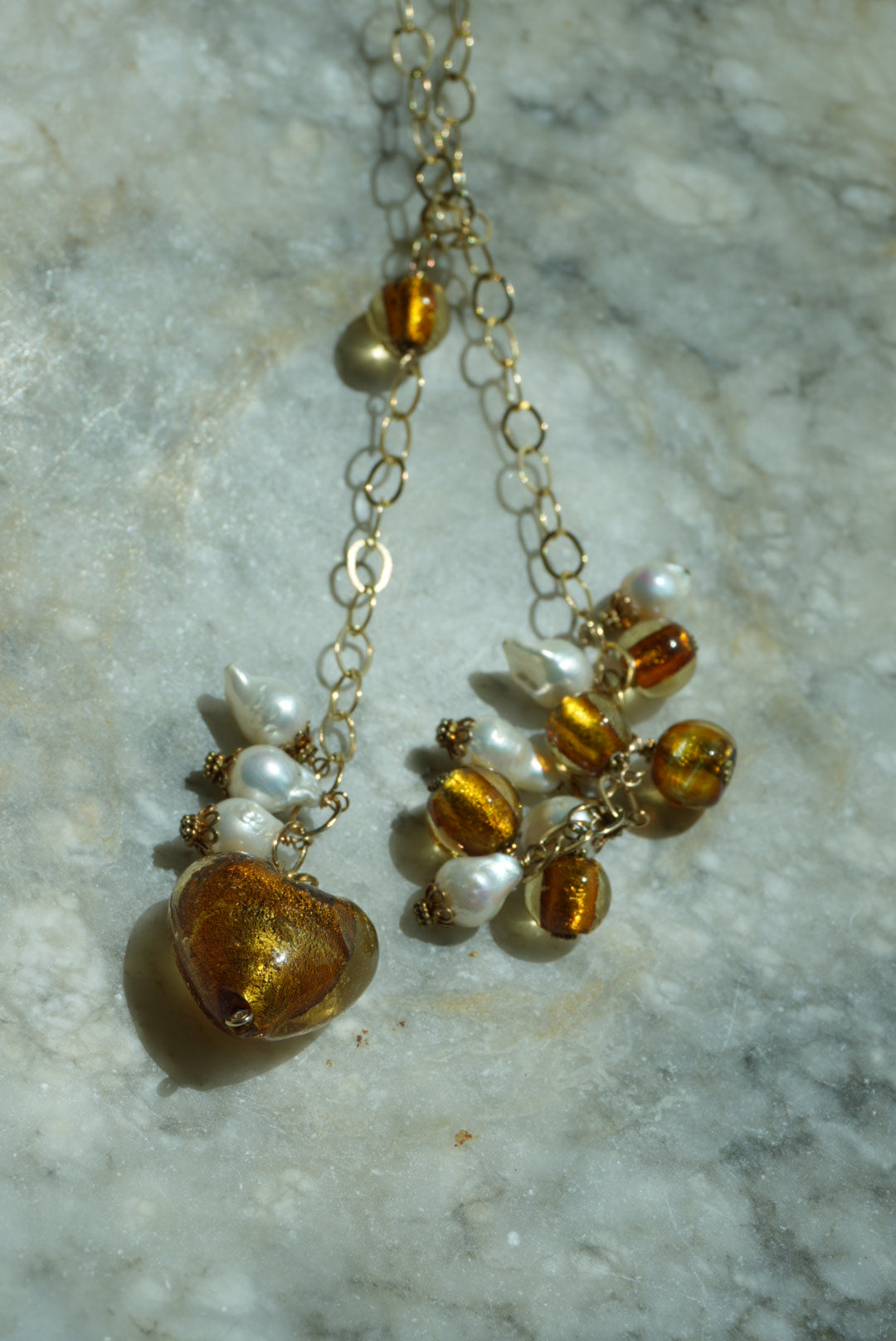 RARE AMBER GLASS LARIAT