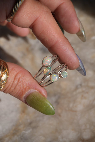 OPAL STACKABLE RINGS (4) STERLING SILVER SZ 11