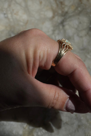 10k Opal & Diamond Ring
