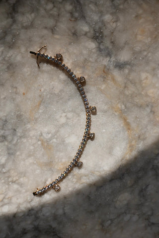 HEART CHARM TENNIS BRACELET