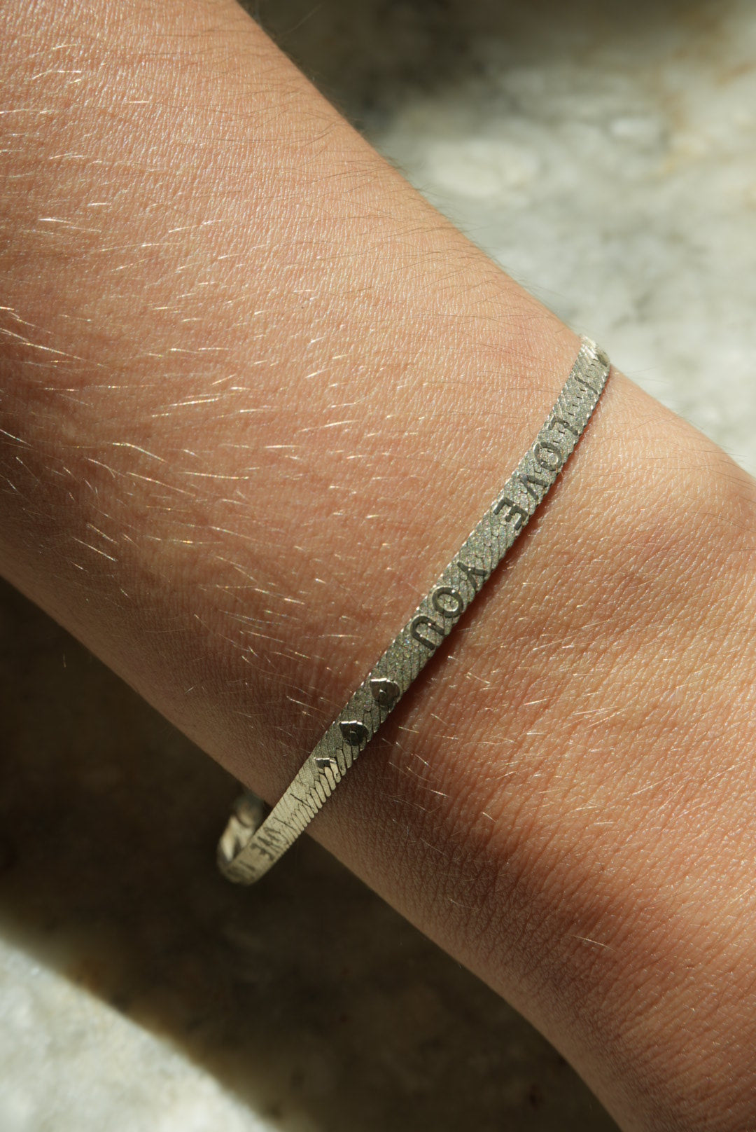 “I LOVE YOU” HERRINGBONE BRACELET