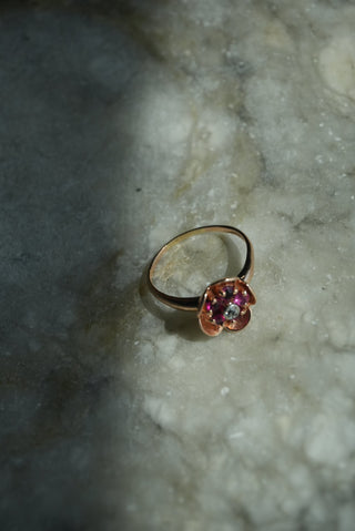 14K ROSE GOLD FLOWER RING