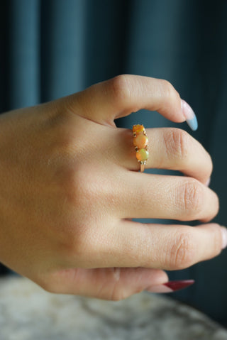 10K OPAL TRIO RING