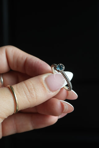 Fully Faceted - Sterling Textured Stacking Band Size 10