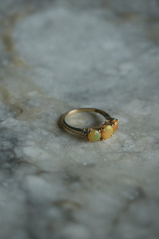 10K OPAL TRIO RING