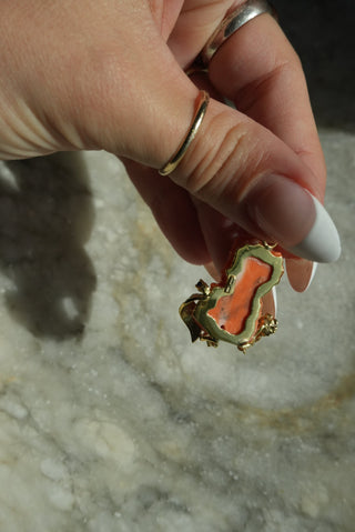 14K ANGEL SKIN CORAL PENDANT