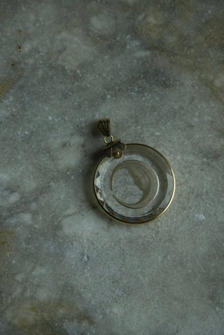 14K GLASS MOON PENDANT