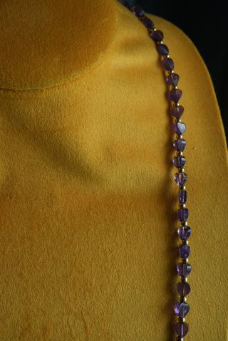 14K AMETHYST HEART NECKALCE