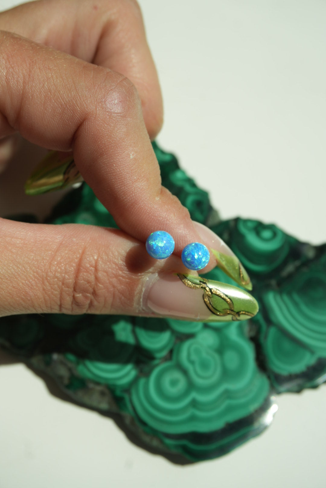 BLUE OPAL STUDS