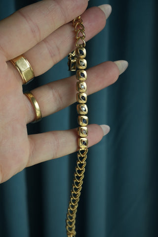 14K SAPPHIRE & DIAMOND BRACELET