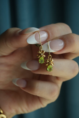 14K PERIDOT DROP EARRINGS