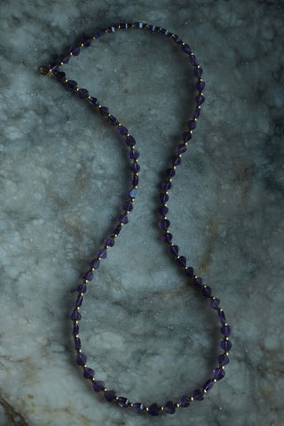14K AMETHYST HEART NECKALCE