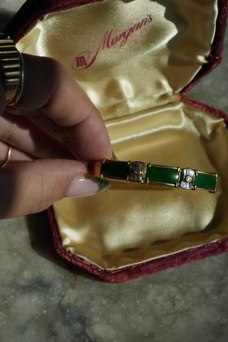 18k Jade & Diamond Bangle Bracelet