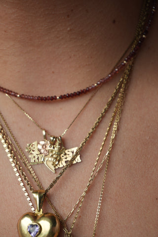 14K GARNET & TOURMALINE BEADED NECKLACES