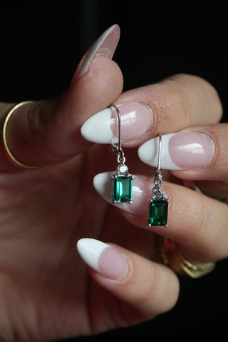 Green Girl - Sterling Emerald Drop Earring