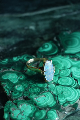 14K BLUE OPAL RING