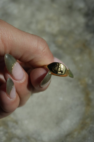 Hunny Bee - Vermeil Signet Ring Size 7.25