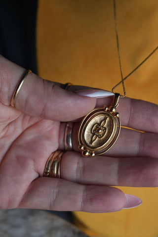 Two For You - Reversible Goldtone Pendant Necklace