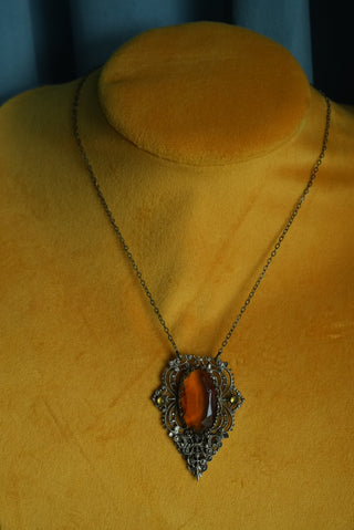 ANTIQUE GLASS STERLING NECKLACE