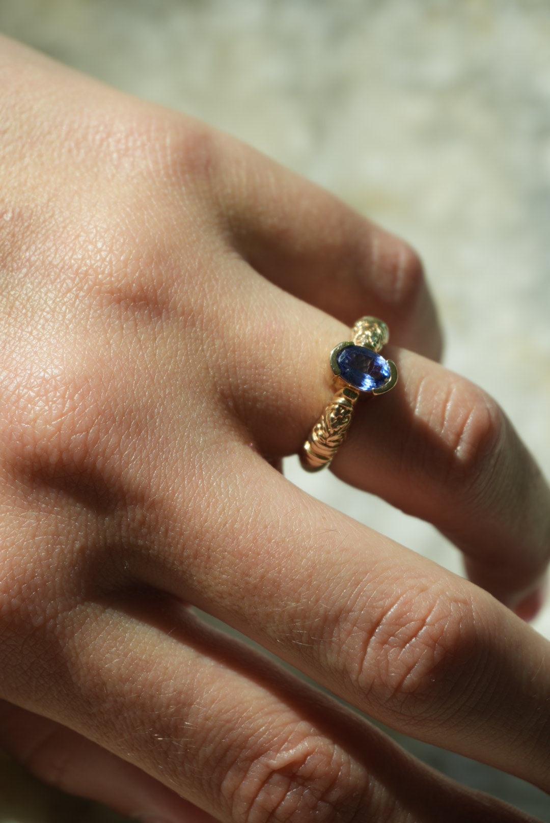 PRINCESS TANZANITE RING 14k