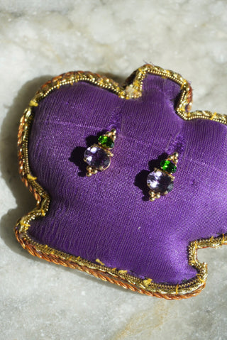 14K CRYSTOPHRASE & TANZANITE EARRINGS