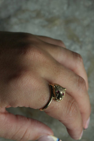 14K LEOPARD RING
