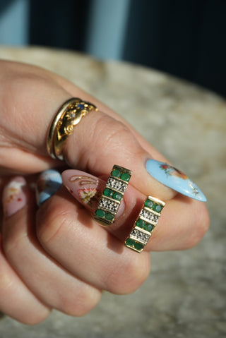 10K EMERALD EARRINGS