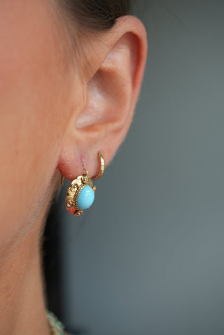 VICTORIAN TURQUOISE DROP EARRINGS 14k