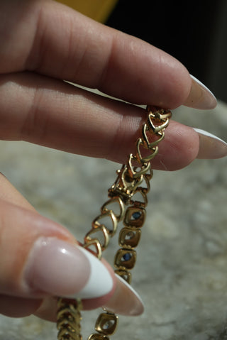 14K SAPPHIRE & DIAMOND BRACELET