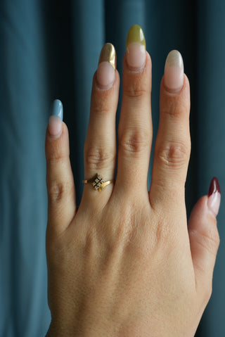 14K MINI DIAMOND CLUSTER RING