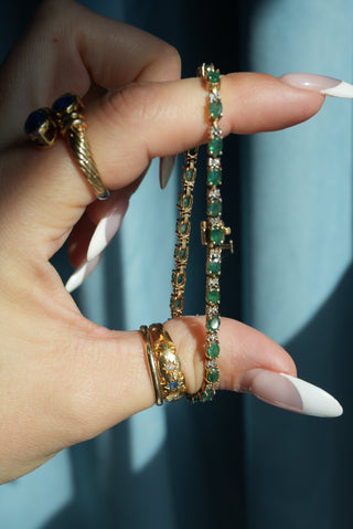 14K EMERALD TENNIS BRACELET