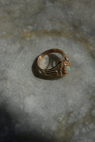 10k Opal & Diamond Ring