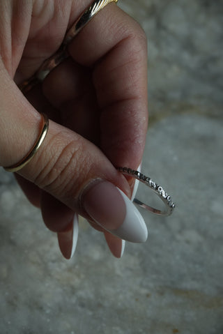 Abstract Art - Sterling Stacking Intricate Band Size