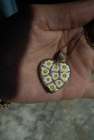 Italian Bouquet - Sterling Murano Heart Necklace