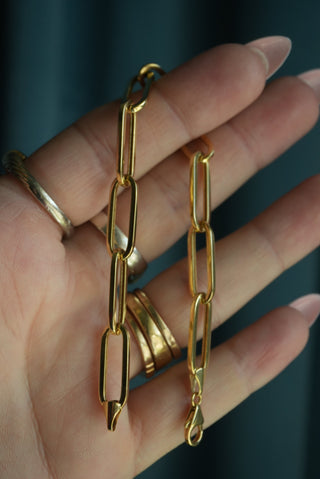 14K LARGE PAPERCLIP BRACELET