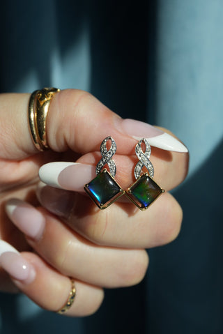 14K AMMOLITE EARRINGS