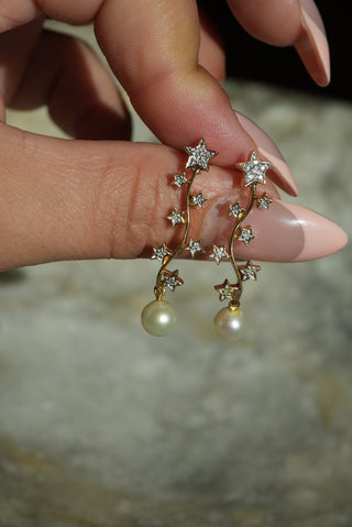 14K STAR DROPPER EARRINGS