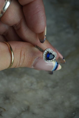 BEATS FOR U- STERLING SILVER SAPPHIRE RING SZ 5