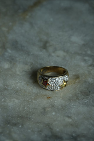 STAR STRUCK - VERMEIL BEZEL STAR RING SZ 7